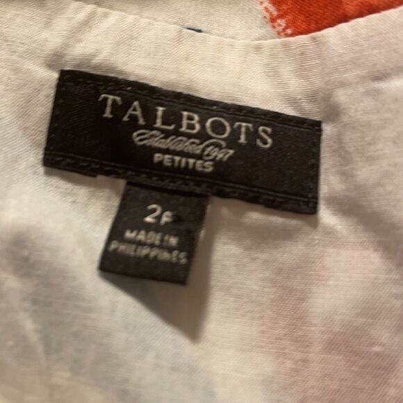 Talbots Petites Blue & Orange Paisley Sundress - Picture 2 of 4